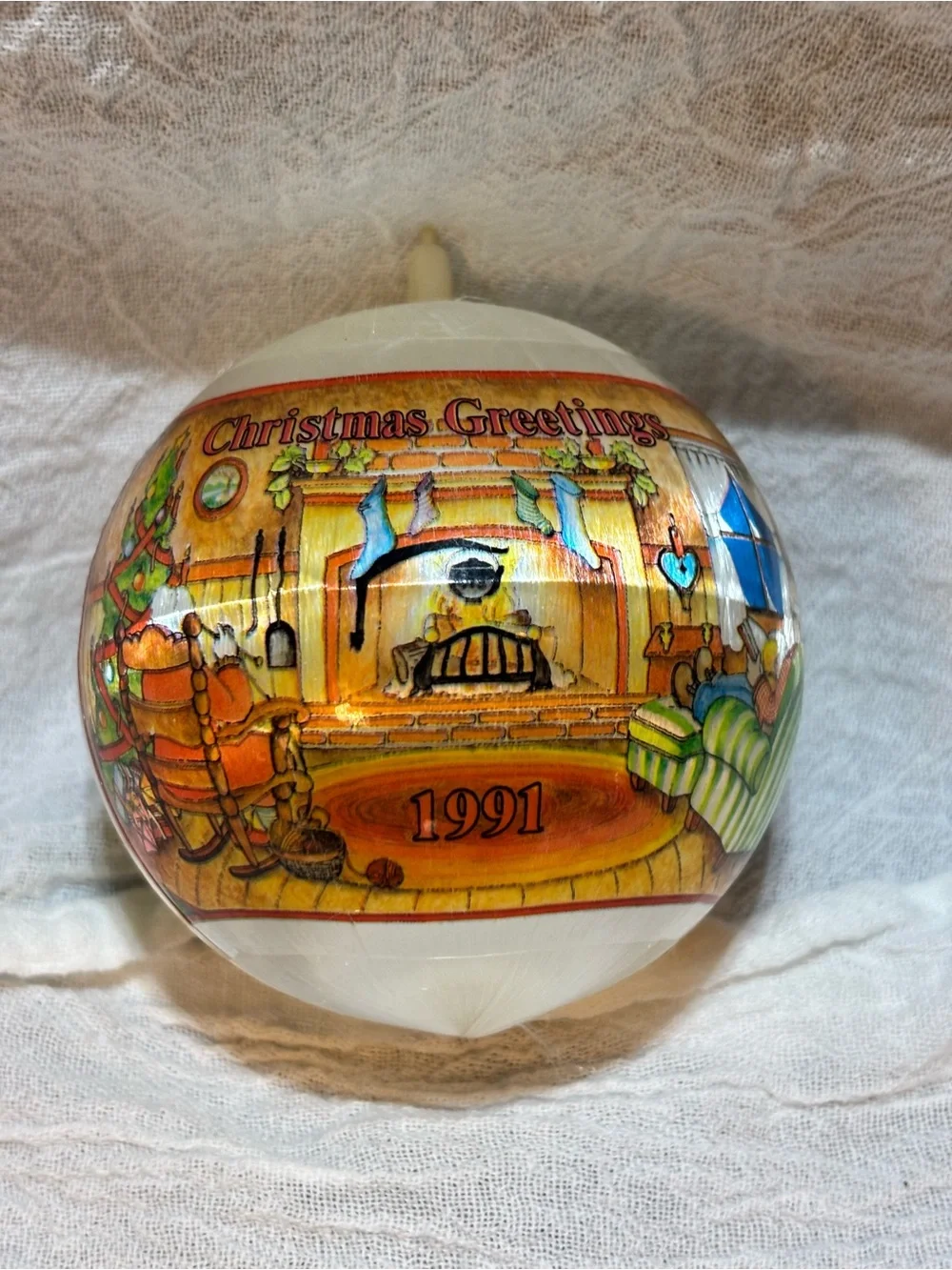 Vintage Christmas Memories Collection 1991 Satin Ornament General Foam Plastics